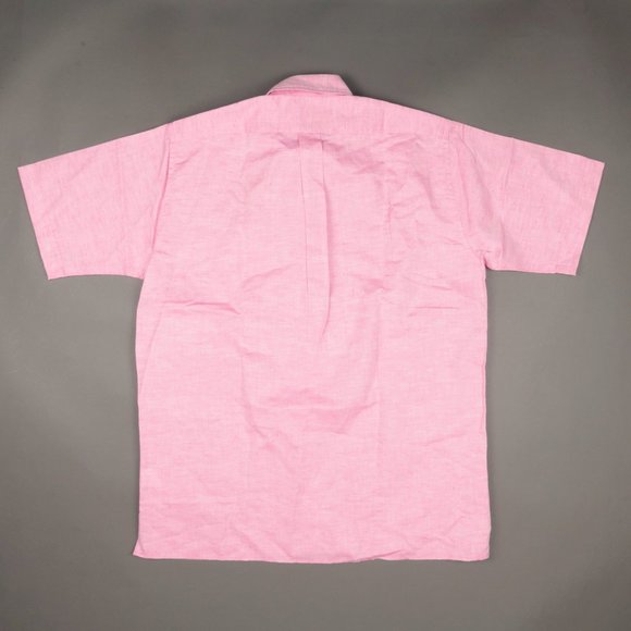 H Stockton Pink Slub Linen Short Sleeve Shirt - Picture 3 of 6